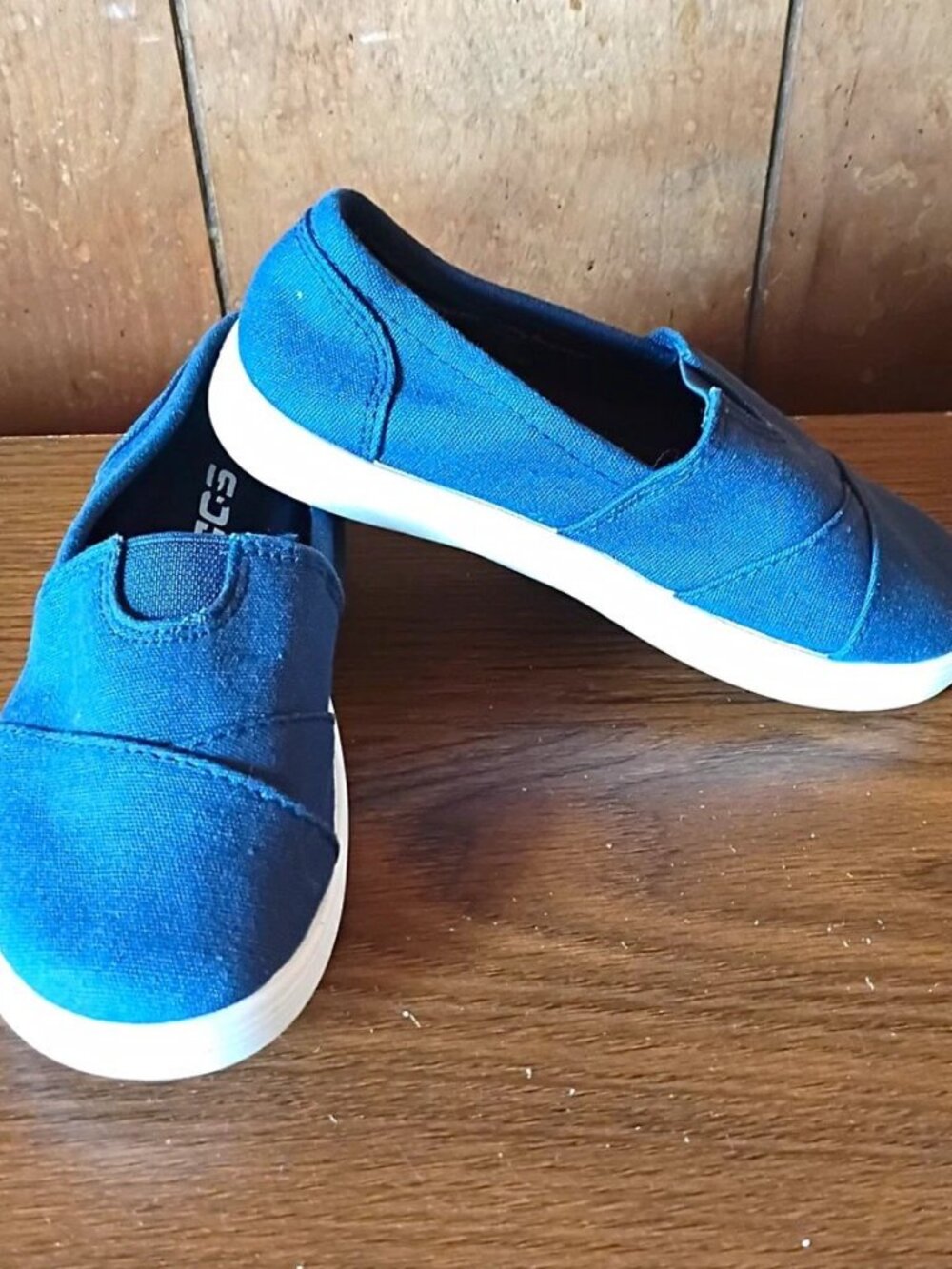 SODA Blue/White Canvas Slip-On Casual Shoes Unisex Kids US 10 Low Top
